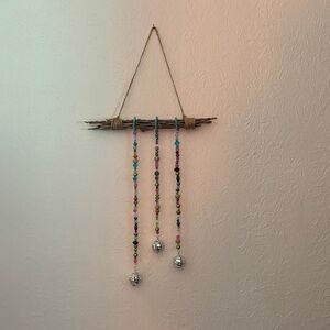 Colorful Beaded Wall Hanging Decor with Disco Balls